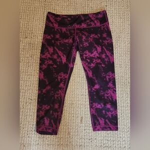 Lululemon Size 10 Purple / Black tie dye leggings